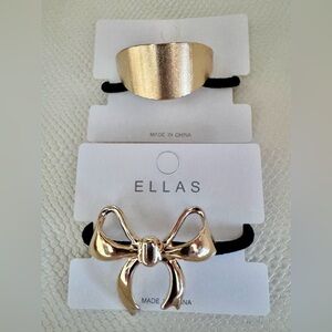 Gold Metal Stretch Hairbands (2pcs)